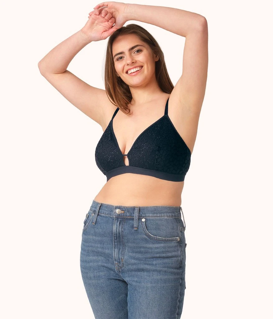 The Floral Lace Busty Bralette: Night Sky 1 The Floral Lace Busty Bralette: Night Sky