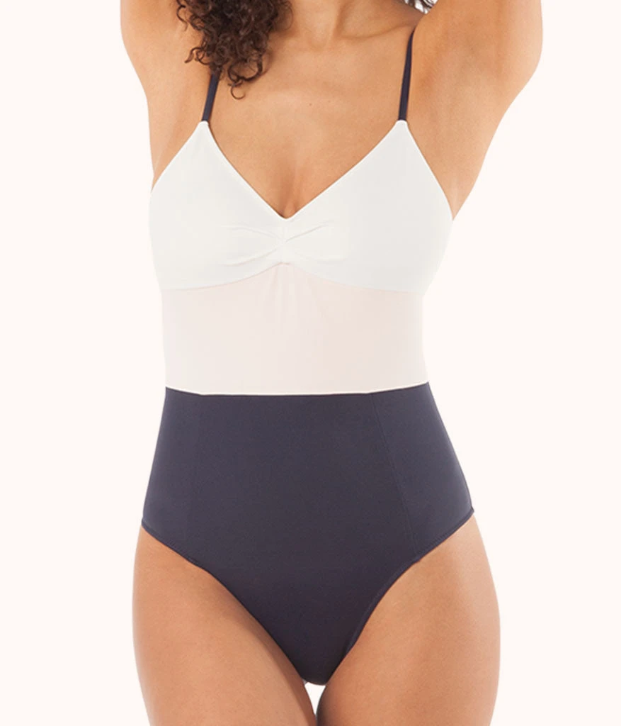 The Swim One Piece: White/Pink/Soft Navy 1 The Swim One Piece: White/Pink/Soft Navy