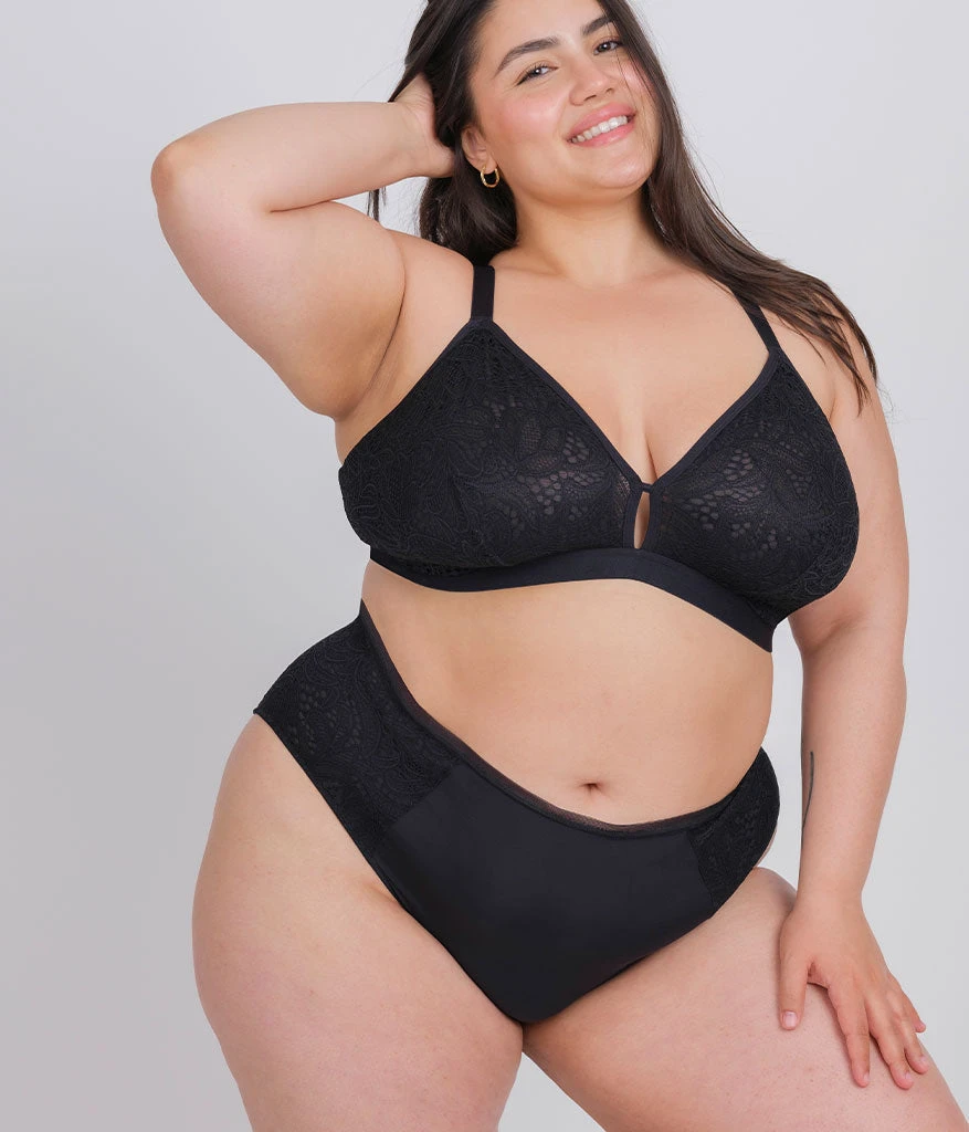 The Palm Lace Busty Bralette: Jet Black 1 The Palm Lace Busty Bralette: Jet Black