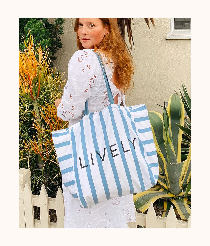 The Denim Stripe Tote - GWP: Denim Stripe 1 The Denim Stripe Tote - GWP: Denim Stripe