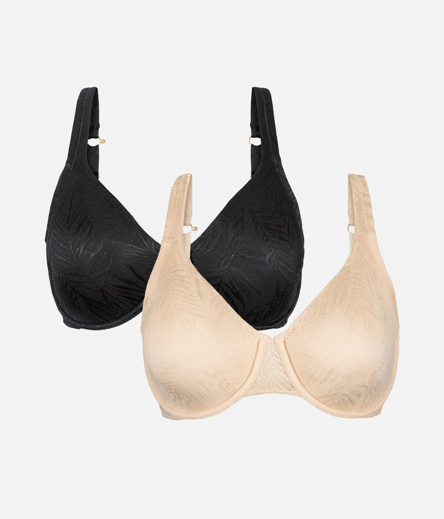 The Smooth Lace Minimizer Bra Bundle: Jet Black/Toasted Almond 1 The Smooth Lace Minimizer Bra Bundle: Jet Black/Toasted Almond