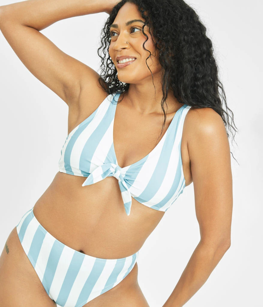 The Plunge Bralette & High Waist Swim Bundle: Cabana Stripe 2 The Plunge Bralette & High Waist Swim Bundle: Cabana Stripe - Image 2