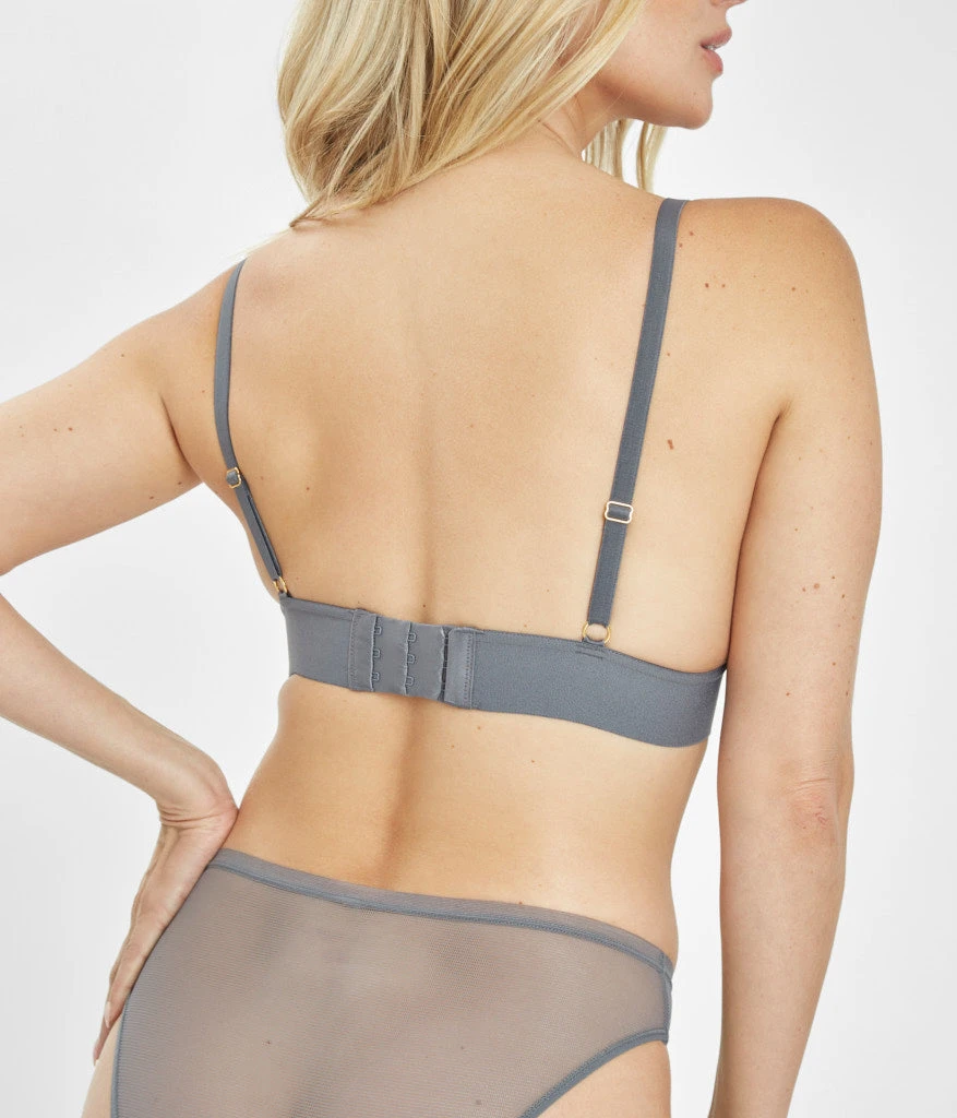 The Long-Lined Lace Bralette: Smoke 3 The Long-Lined Lace Bralette: Smoke - Image 3