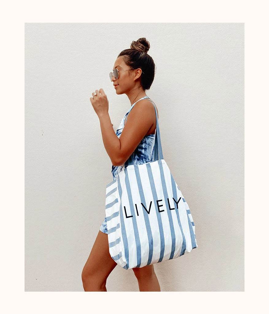 The Denim Stripe Tote - GWP: Denim Stripe 3 The Denim Stripe Tote - GWP: Denim Stripe - Image 3