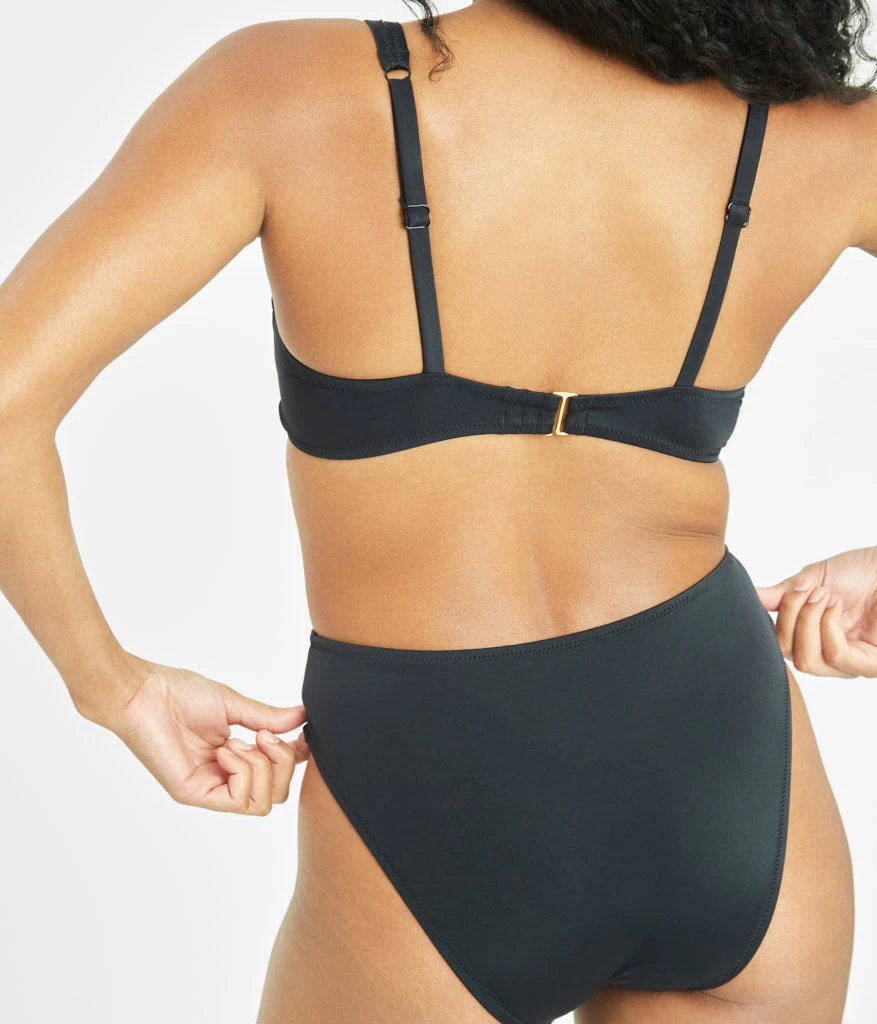 The Plunge Bralette & High Waist Swim Bundle: Jet Black 4 The Plunge Bralette & High Waist Swim Bundle: Jet Black - Image 4