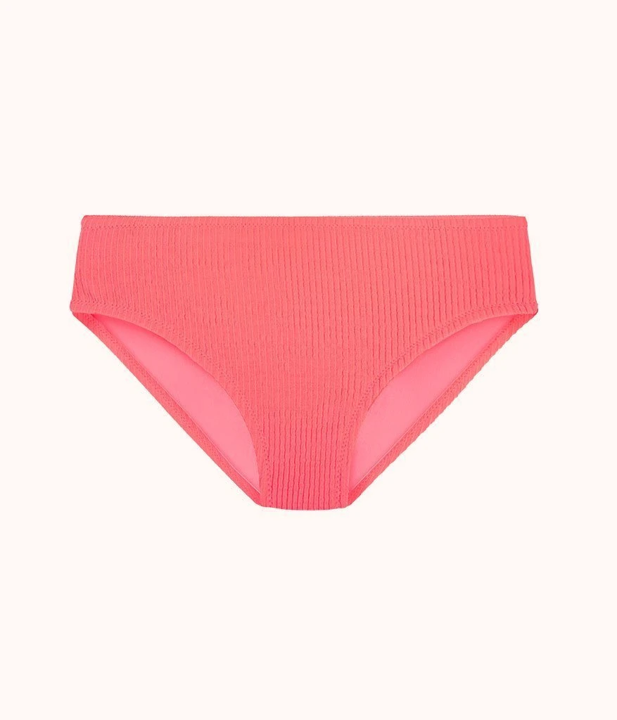 The Swim Ruched High Waist Bikini Bottom: Electric Pink 4 The Swim Ruched High Waist Bikini Bottom: Electric Pink - Image 4