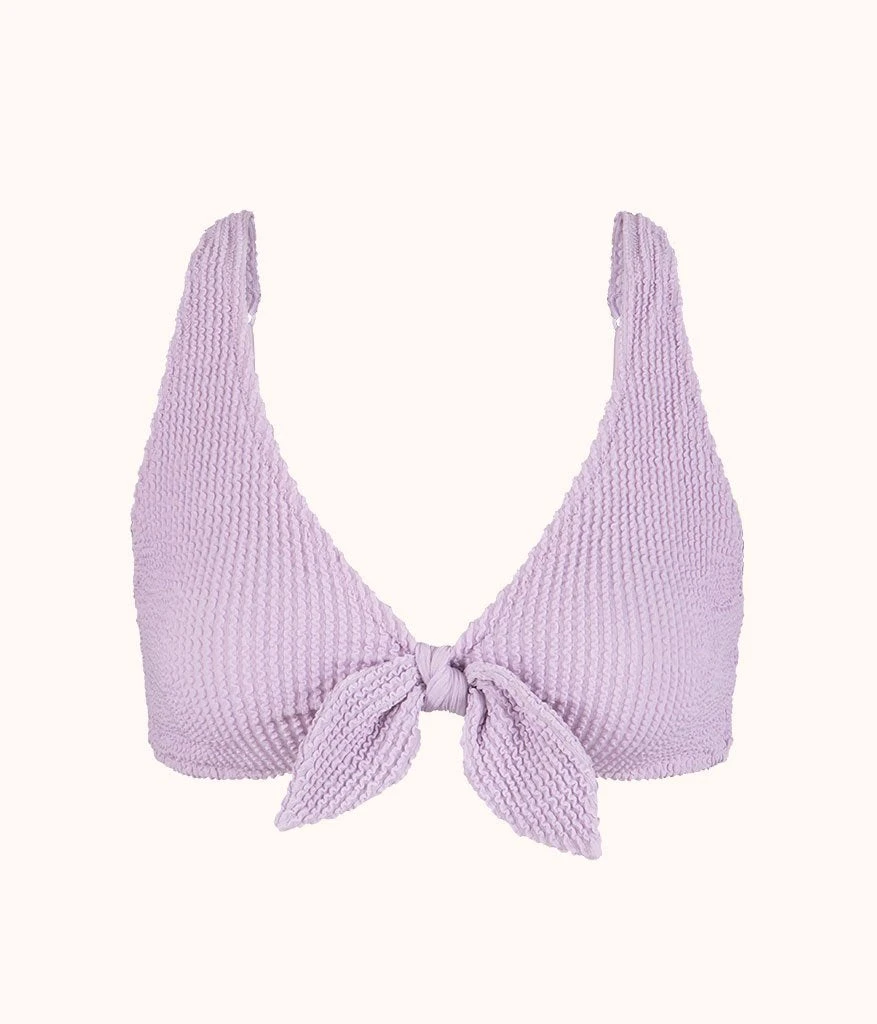 The Swim Ruched Plunge Bralette: Lilac 4 The Swim Ruched Plunge Bralette: Lilac - Image 4