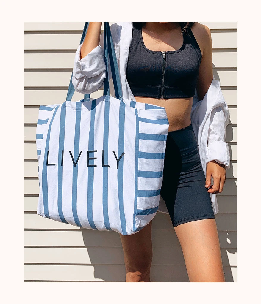 The Denim Stripe Tote - GWP: Denim Stripe 5 The Denim Stripe Tote - GWP: Denim Stripe - Image 5