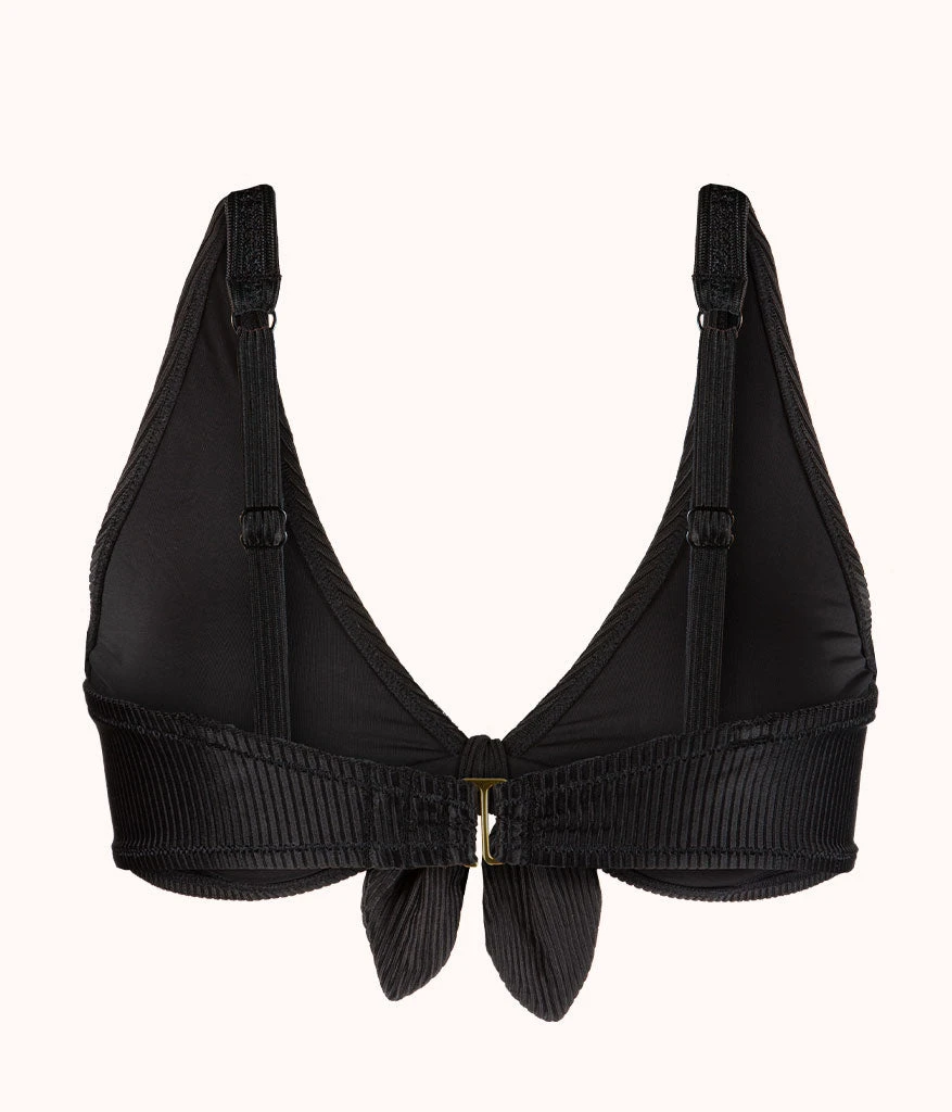 The Swim Ribbed Plunge Bralette: Jet Black 5 The Swim Ribbed Plunge Bralette: Jet Black - Image 5