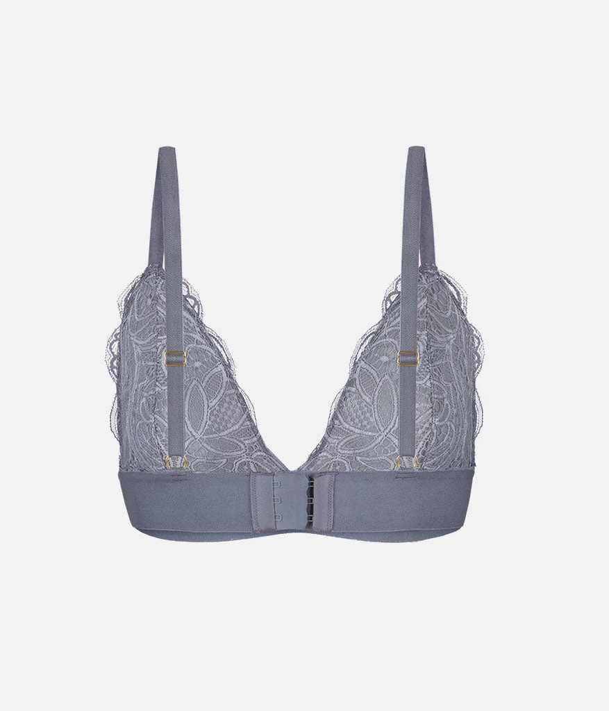 The Long-Lined Lace Bralette: Smoke 5 The Long-Lined Lace Bralette: Smoke - Image 5