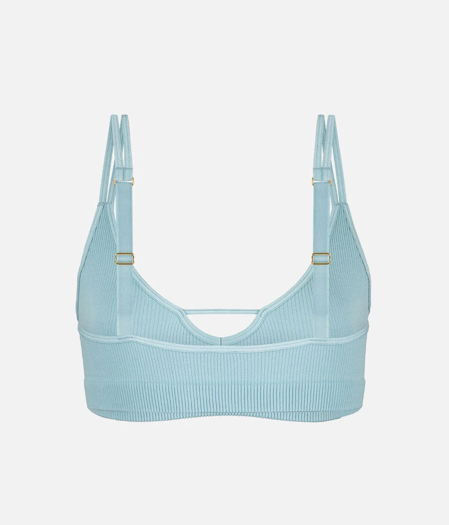 The Skinny-Strap Seamless Bralette: Sky Blue 6 The Skinny-Strap Seamless Bralette: Sky Blue - Image 6