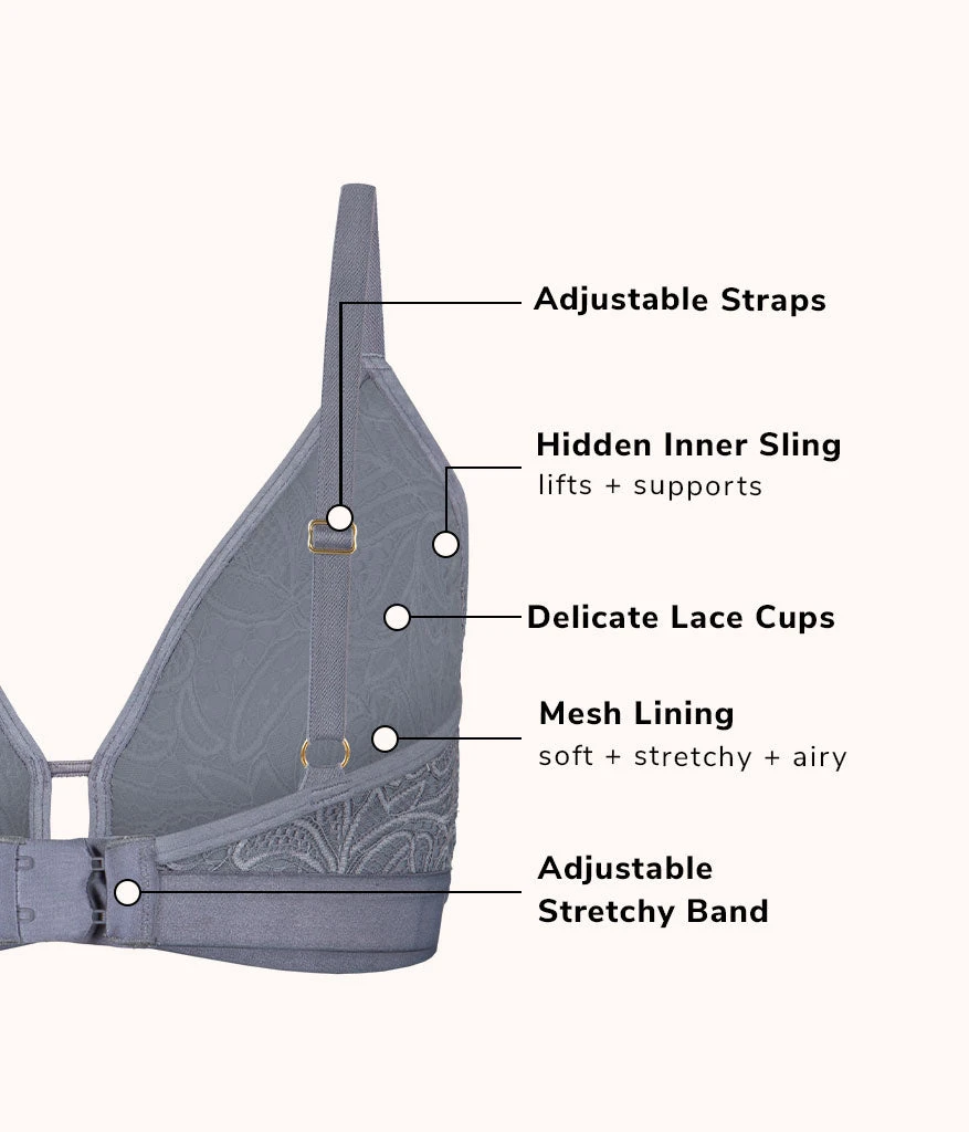 The Palm Lace Busty Bralette: Smoke 6 The Palm Lace Busty Bralette: Smoke - Image 6