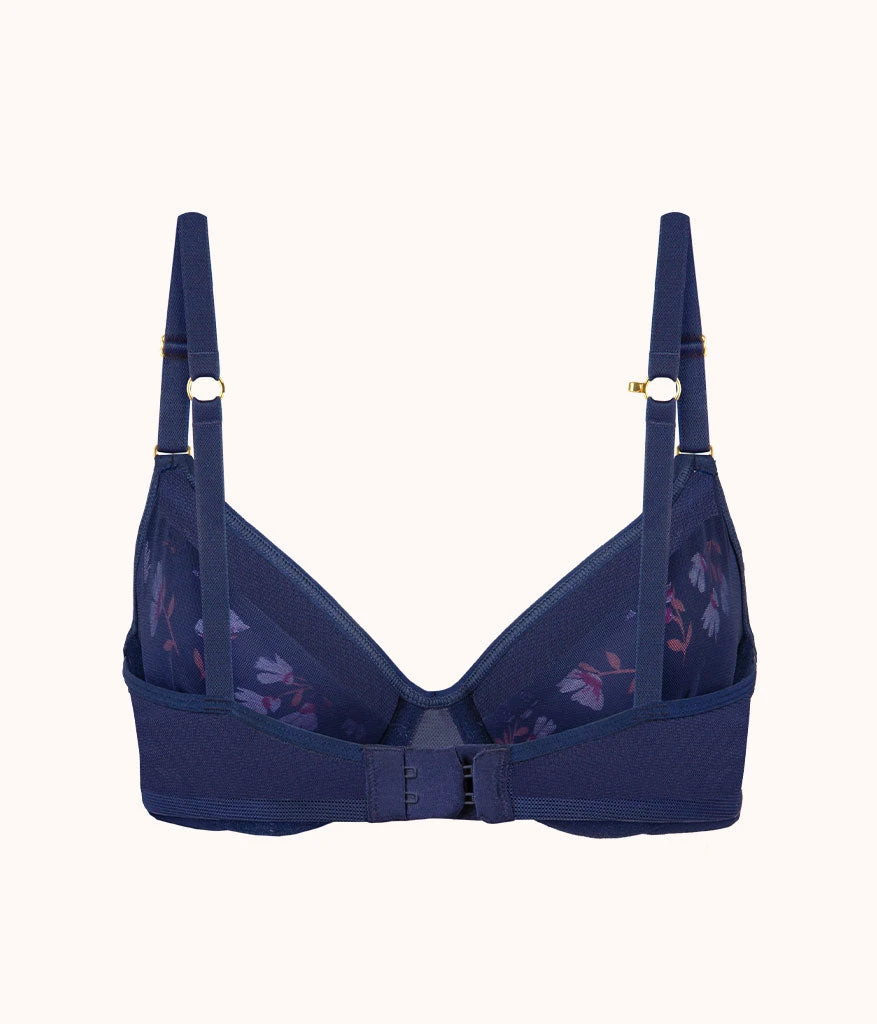 The Unlined Balconette Bra: Navy Daisy 3 The Unlined Balconette Bra: Navy Daisy - Image 3