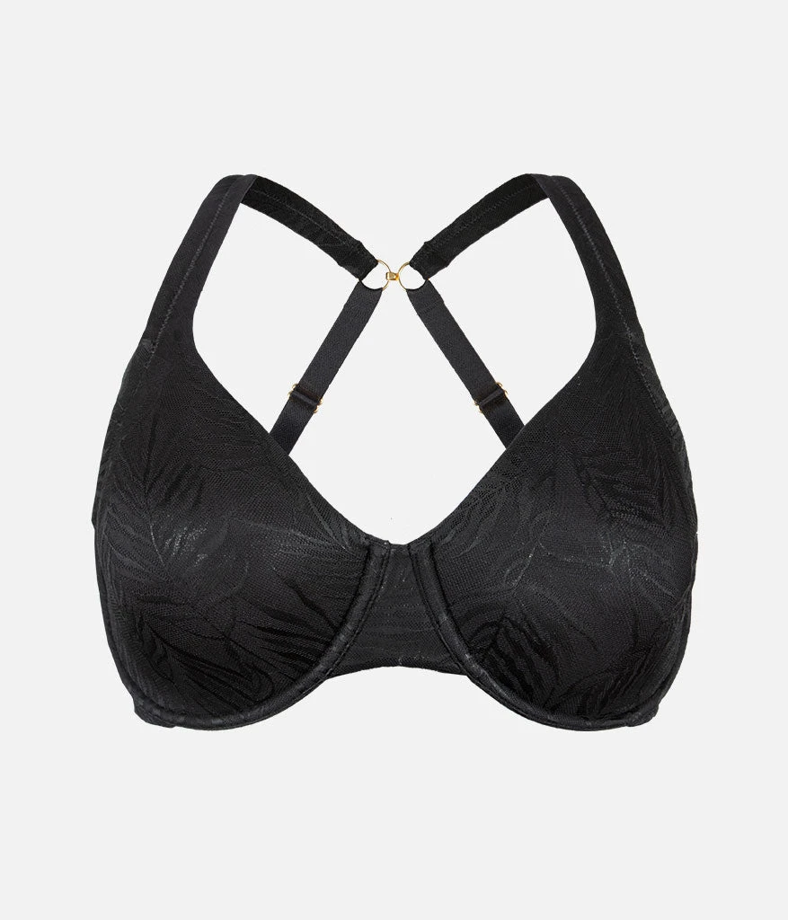 The Smooth Lace Minimizer Bra: Jet Black 7 The Smooth Lace Minimizer Bra: Jet Black - Image 7