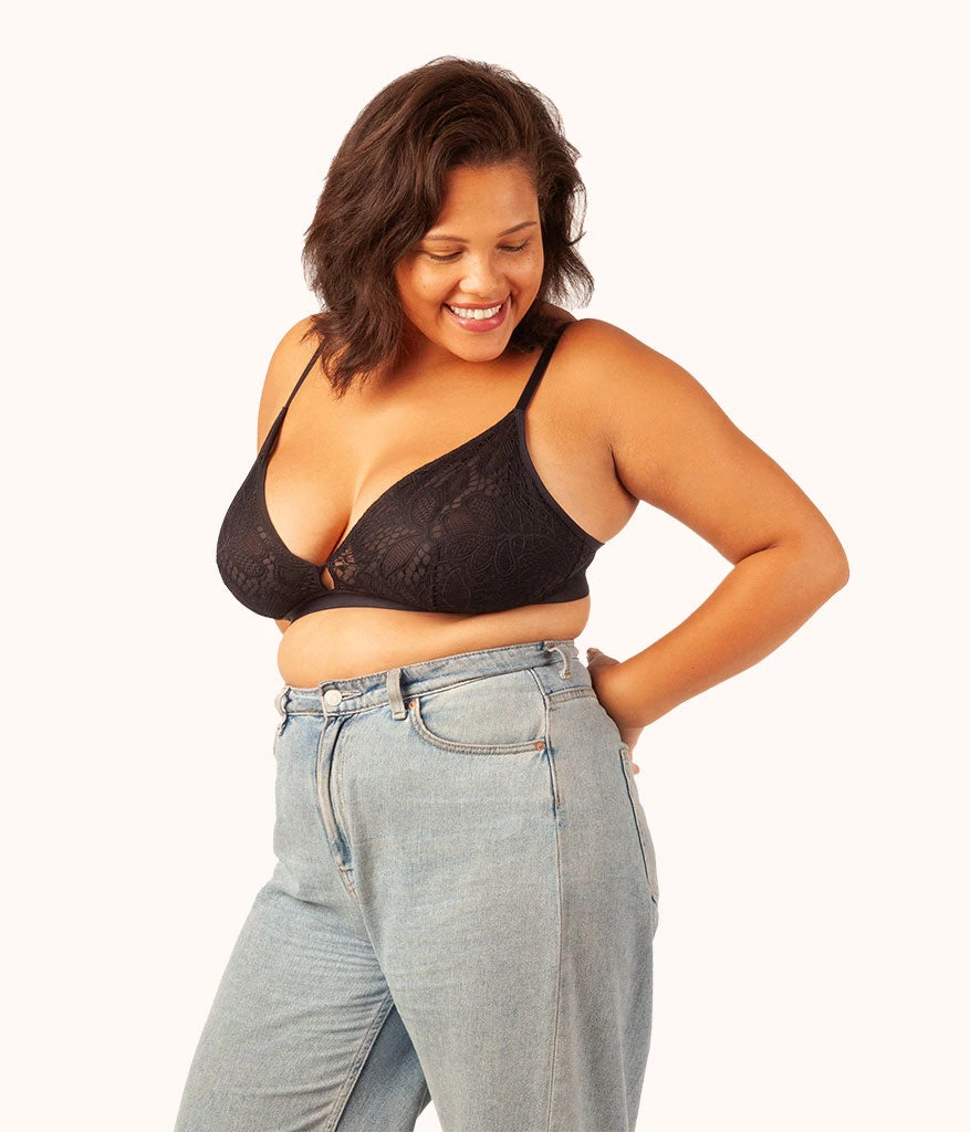 The Palm Lace Busty Bralette: Jet Black 6 The Palm Lace Busty Bralette: Jet Black - Image 6